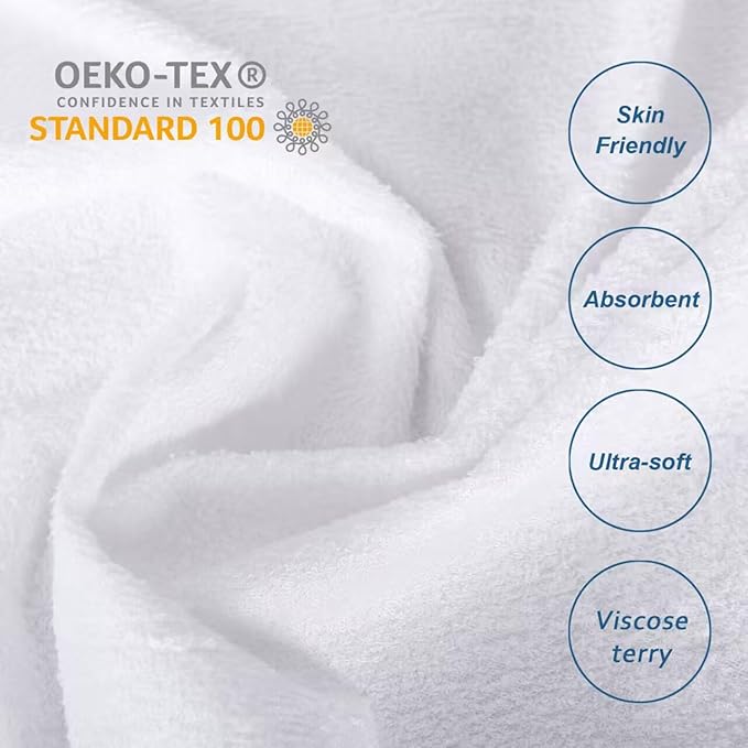 Full Size Mattress Protector Waterproof,Smooth Top Mattress Protector for Kids,Breathable Skin Friendly and Noiseless Fitted Sheet,Viscose Terry Mattress Cover