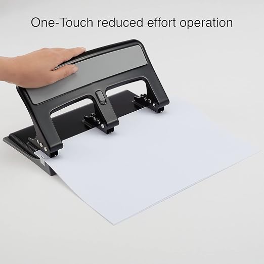 Staples One-Touch 3-Hole Punch, 30 Sheet Capacity, Black, 2/Pack (ST26614-CCVS)
