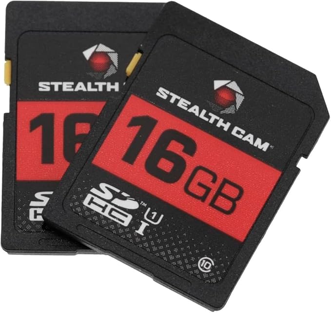 STEALTH CAM SD Card - High-Speed Data Transferring Storage Game Trail Hunting Scouting Photo Video Recording Cameras, 16GB SD Card (2 Pack)