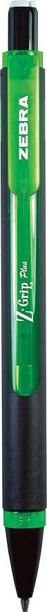 Zebra Pen Z-Grip Plus Mechanical Pencil, 0.7mm, with Lead and Erasers, Assorted Barrel Colors, Orange, Yellow, Green (55703) (Pack of 1, 3 Count Total)