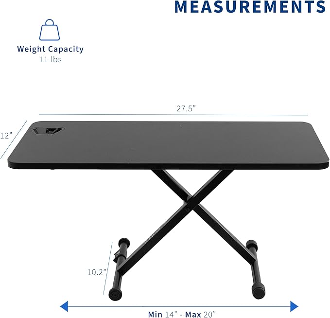 VIVO Black Small Single Top 28 inch Standing Desk Converter, Tabletop Sit to Stand Monitor Riser with Scissor Lift Height Adjustment, DESK-V011F