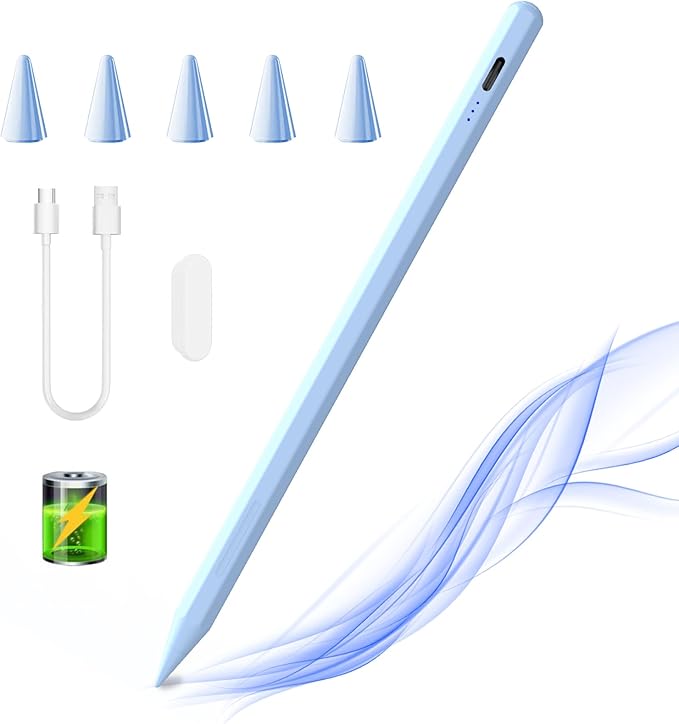 Stylus Pen for iPad 6th-11th Generation,Fast Charge Apple iPad Stylus Pencil with Palm Rejection,Compatible with 2018-2025 i Pad 6/7/8/9/10/11 Gen, Pro 13"/12.9"/11"/M4, Air 3/4/5/M2, Mini 5/6