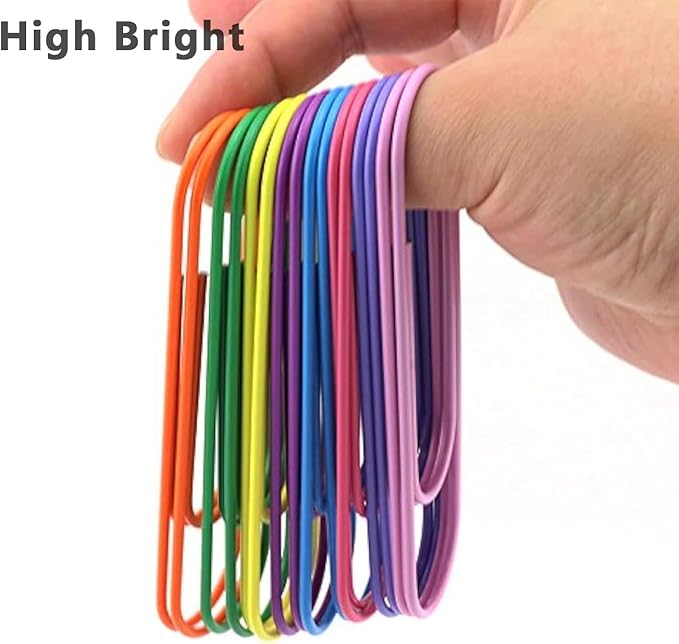 40-Pack 4 Inches Mega Large Paper Clips - 8 Colors Per Color 5pcs 100mm Cute Paper Needle Multicolor Bookmark,Office Supply Accessories (8 Colors/40pcs)
