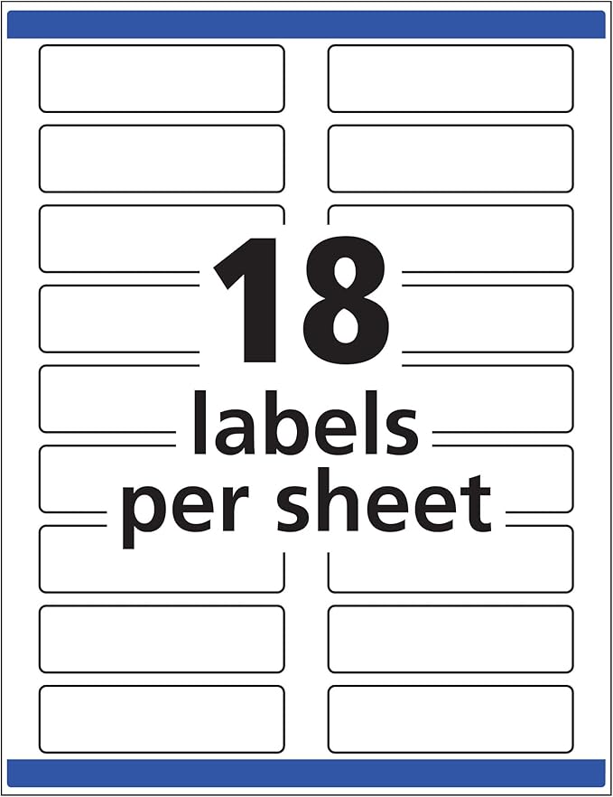 Avery Extra Large File Folder Labels, Removable Adhesive, Matte White, 15/16" x 3-7/16", 450 Labels (8425)