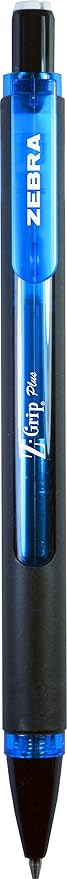 Zebra Pen Z-Grip Plus Mechanical Pencil, 0.7mm, with Lead and Erasers, Assorted Barrel Colors, Blue, Pink, Black, 3-Pack