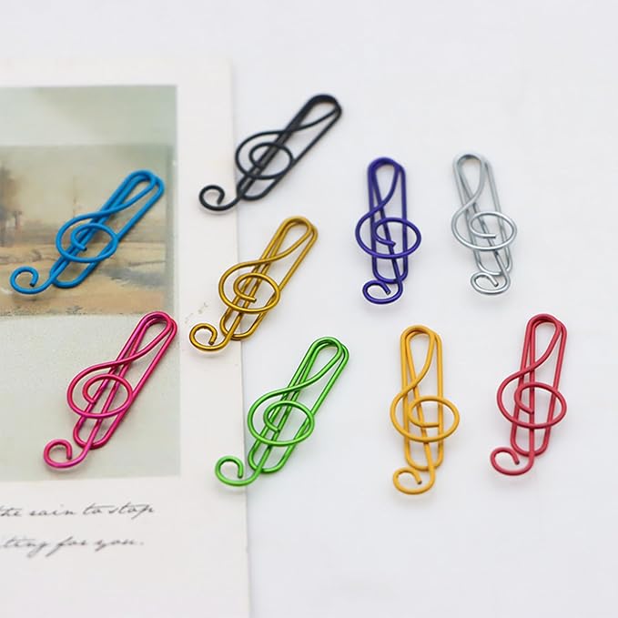 Large Paper Clips, 1.6 Inch, 40mm, 100 Pcs, Multicolored Note Shapes, Smooth & Durable, Suitable for Office School and Personal Use, Plastic Box Packaging