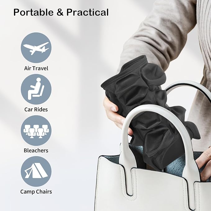 Upgrade Air Inflatable Pressure Relief Seat Cushion, Comfortable 3D Travel Seat Cushion Optimal Support for Long Sitting in Car, Air Travel, Office Chairs