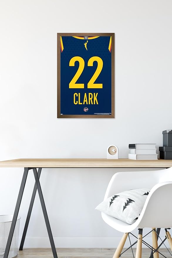 WNBA Indiana Fever - Caitlin Clark Jersey Wall Poster, 22.4L" x 14.7W", Bronze Framed Version