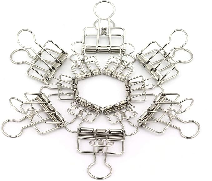 40-Pack Multi-purpose Metal Wire Binder Clip Set,20pcs 2.25 Inch & 20pcs 1.57 Inch Paper Metal Clips,for Home Office Supplier School Accessories - Silver
