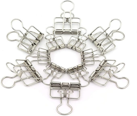 40-Pack Multi-purpose Metal Wire Binder Clip Set,20pcs 2.25 Inch & 20pcs 1.57 Inch Paper Metal Clips,for Home Office Supplier School Accessories - Silver