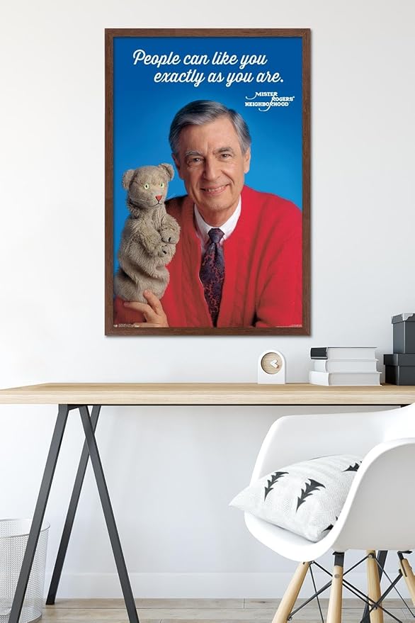 Trends International Mister Rogers - As You Are Wall Poster, 22.375" x 34", Mahogany Framed Version