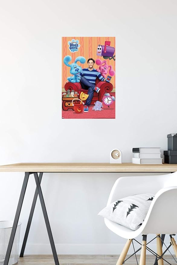Nickelodeon Blue's Clues - Group Wall Poster, 22.4L" x 14.7W", Premium Poster & Mount Bundle