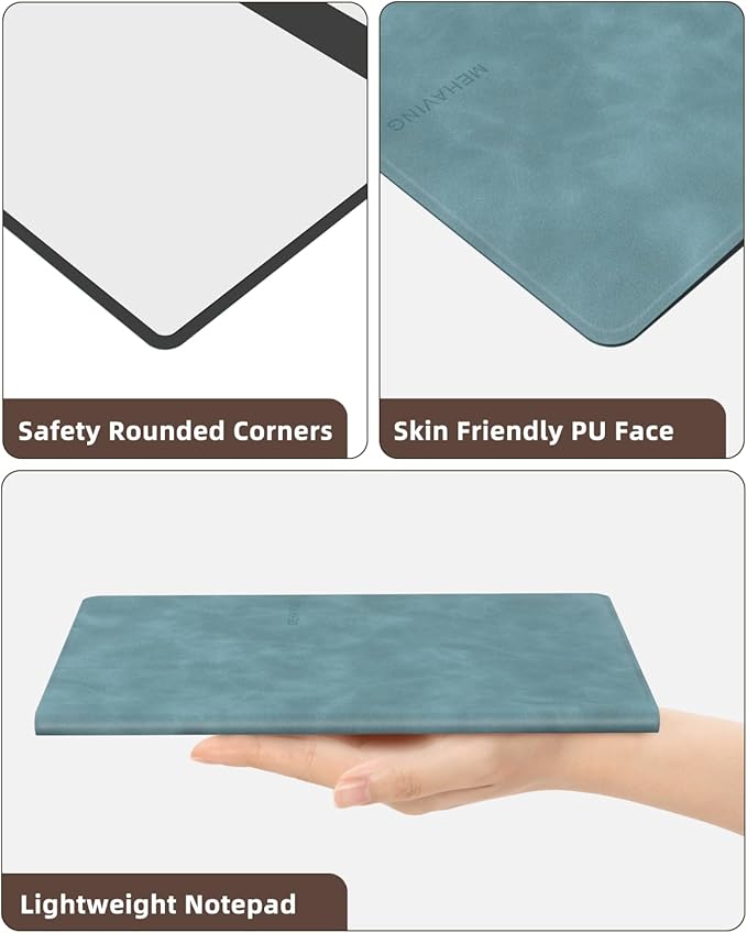Portable Small White Board Dry Erase Board, Reusable 9.5 * 6.6in Notebook Memo, Office Home Supplies Desk Accessories MH760 (Coffee)