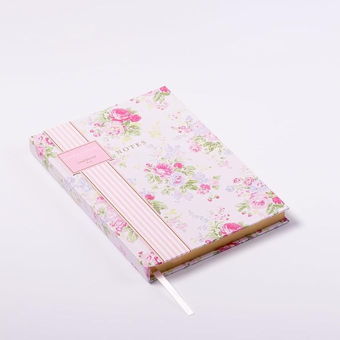 Laura Ashley Premium Hardcover Writing Journal | 256 Lined Pages | Elegant Floral Design | Perfect for Diaries, Notes, and Gift Giving (Hot Pink - A5-6-x-8 Inches)