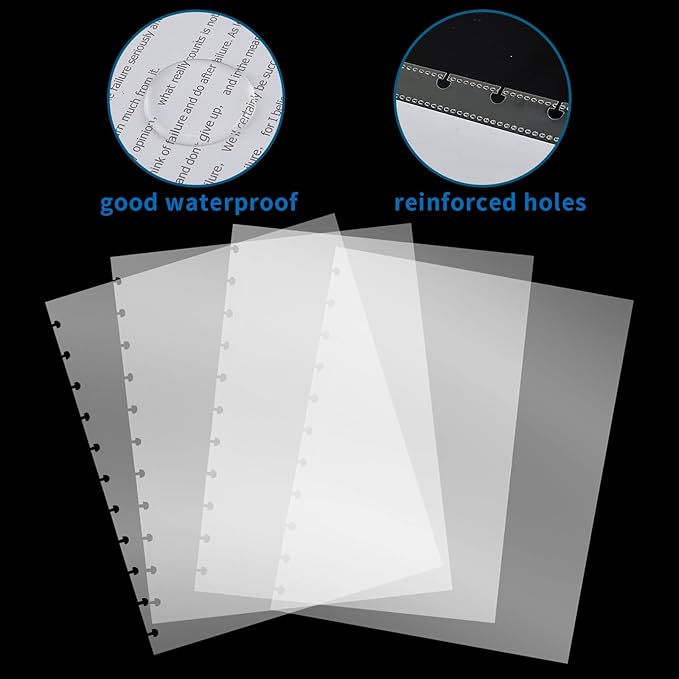 25 Piece Letter Size Sheet Protectors Clear Plastic Page Protectors for Discbound Holds Letter Size Discbound Binding Cover (25)