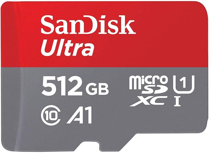 [Older Version] SanDisk 512GB Ultra MicroSDXC UHS-I Memory Card with Adapter - 100MB/s, C10, U1, Full HD, A1, Micro SD Card - SDSQUAR-512G-GN6MA