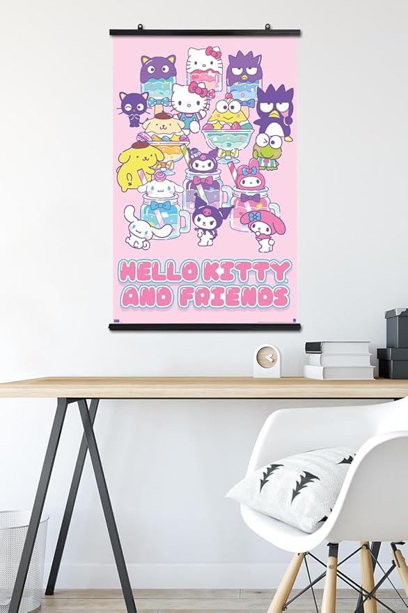 Trends International Hello Kitty and Friends: 24 Summer Fresh - Group Wall Poster, 34L x 22.4W, Premium Poster & Clip Bundle