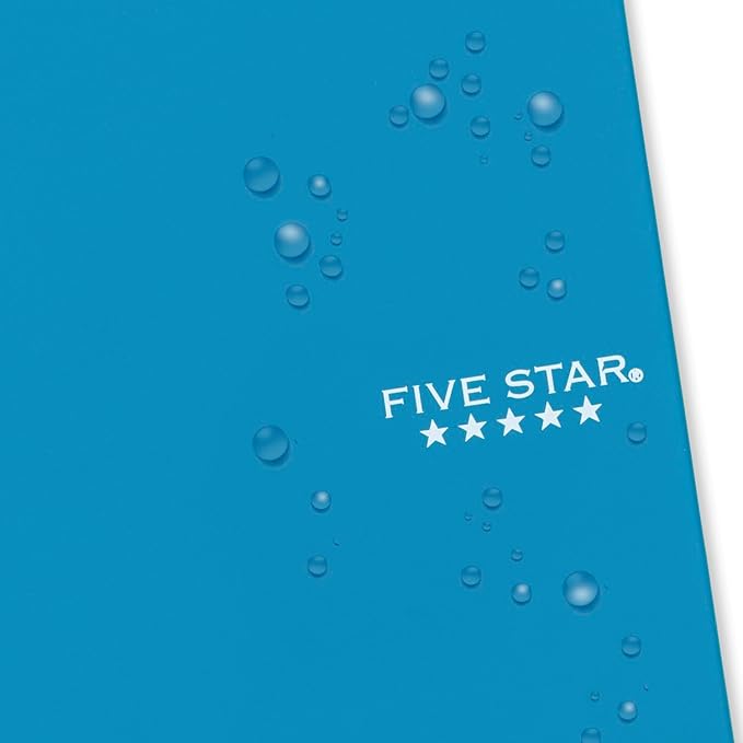 Five Star Spiral Notebooks, 6 Pack, 2 Subject, College Ruled, 9 1/2" x 6", 80 Sheets, Amethyst Purple, Sedona Orange, Seaglass Green, Tidewater Blue, Gray and Black (840029A-ECM)