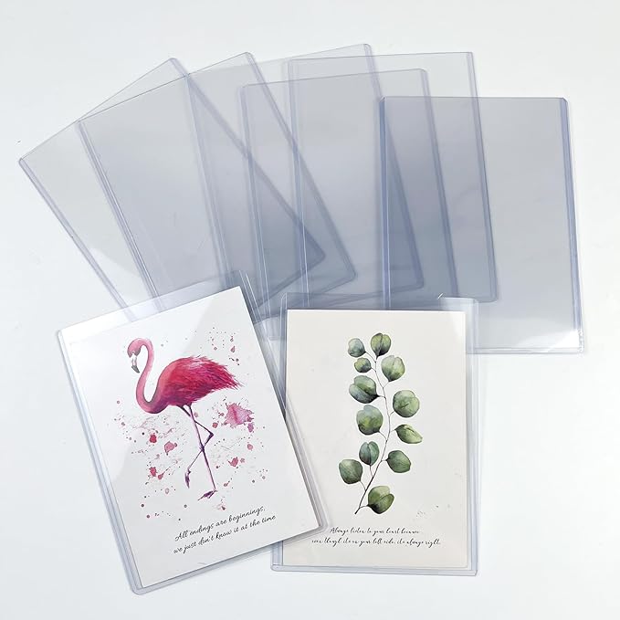 4" x 6" Photo Postcard Protectors, Rigid Hard Print Protectors, Clear Waterproof Protectors, Paper Sleeves Photo Plastic Sleeves Document Holder, Memories and Collectibles Storage (40 Pack)