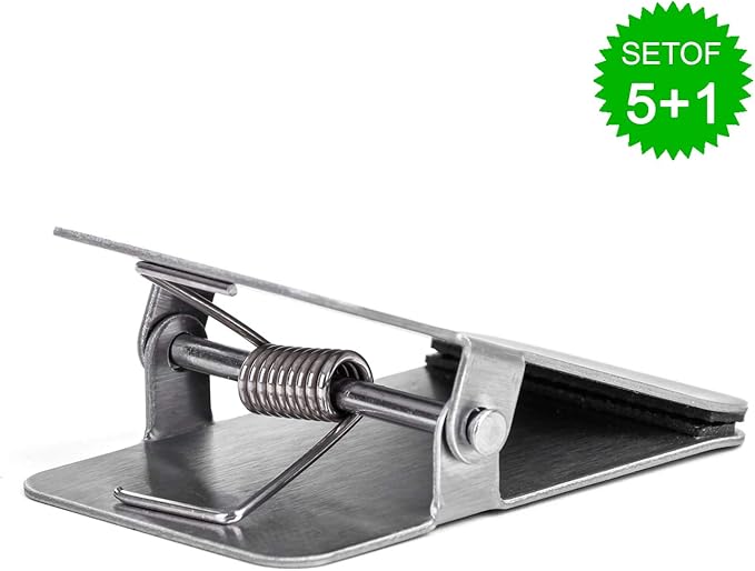 Stainless Steel Chip Bag Clips,Large Heavy Duty Clip for Office Kitchen School,Great for Paper/Food/Photo,DIY Clamps for Record Text (5Pcs+1Pcs)-BURLIHOME
