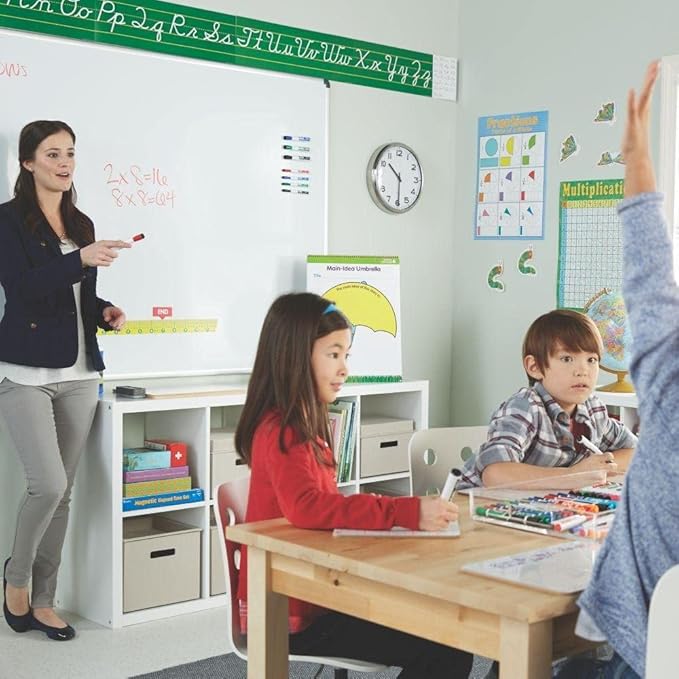 Small White Board- Small Dry Erase Board 4pk. with 4 Dry Erase Markers| Double Sided Lapboard Mini Dry Erase Board Perfect for Homeschool Supplies, Office, Classroom Ideal Dry Erase Board for Kids.