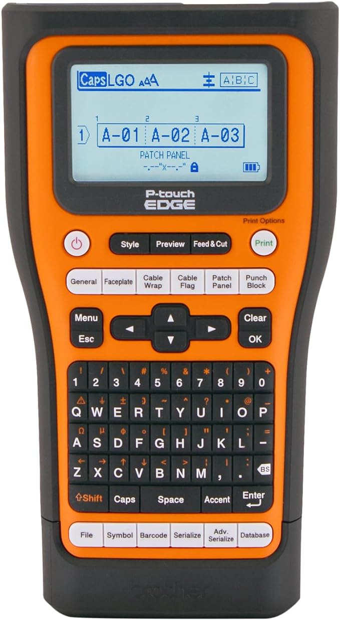 Brother PT-E510BP Contractor Kit: P-Touch Handheld Industrial Label Printer with USB-C & Dual Auto-Cutter Plus 5 Tapes (up to 24mm Labels)