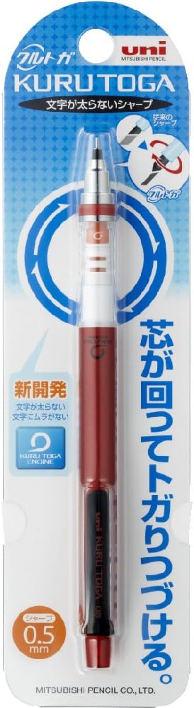 Uni Kurutoga Mechanical Pencil Standard, 0.5mm, Red (M54501P.15)