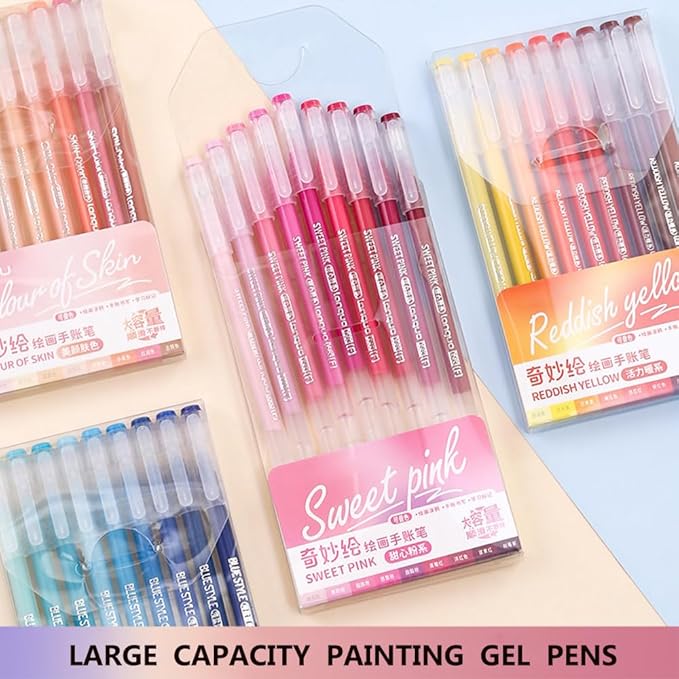 Gel Pens with Fine Point 0.6mm, 9 Colors Drawing Pencils for Adult Coloring Books Smooth Writing Pen Set for Journaling(Purple Style)