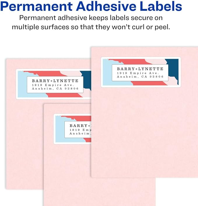 Avery Shipping Address Labels, Laser & Inkjet Printers, 1,000 Labels, 3-1/2 x 5, Permanent, 2 Packs (95935)