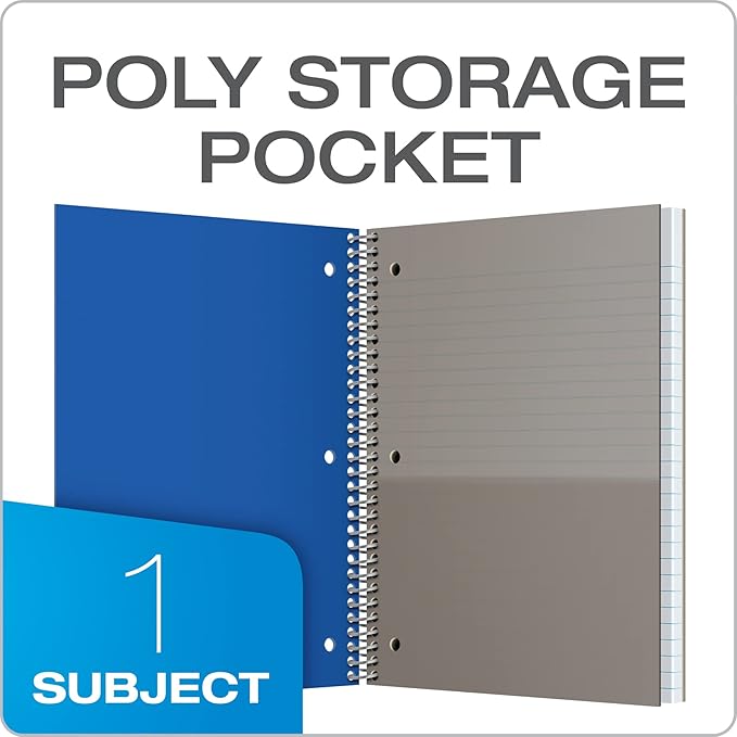 Oxford Spiral Notebook 8.5 X 11, College Ruled, 1 Subject, Water Resistant Cover, 100 Sheets - Pack of 4