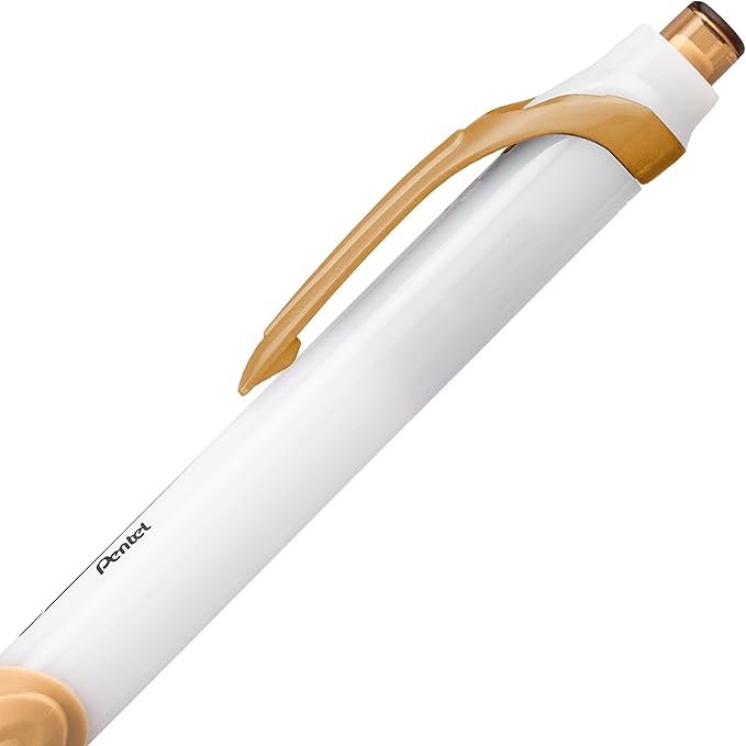 Pentel GlideWrite Ballpoint Pen with TechniFlo Ink, (1.0mm) Medium Line, Antique Gold Ink, Box of 12 (BX910-X)
