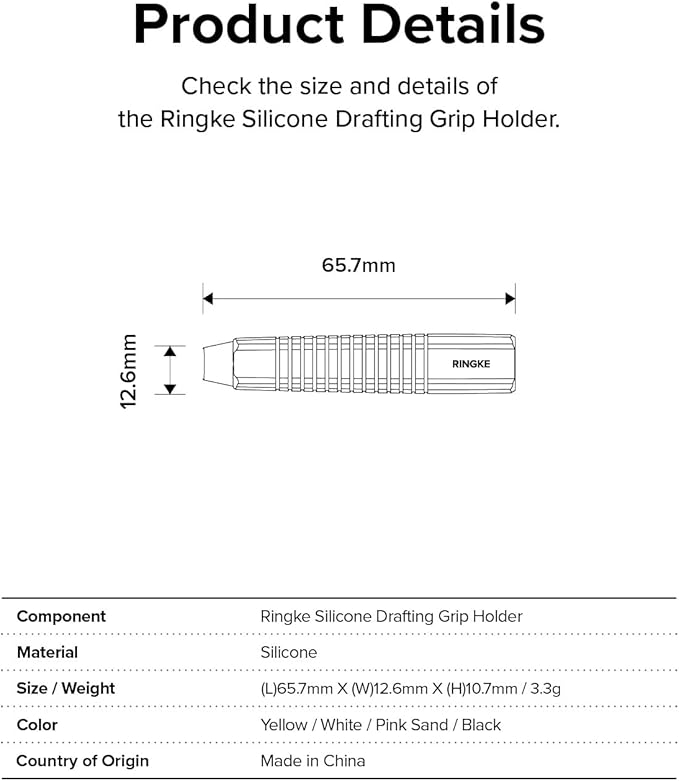 Ringke Silicone Drafting Grip Holder Compatible with Apple Pencil 2nd Generation, Apple Pencil USB-C and Apple Pencil Pro Case, Perfect Grip Silicone Protective Cover Sleeve Accessories - Yellow