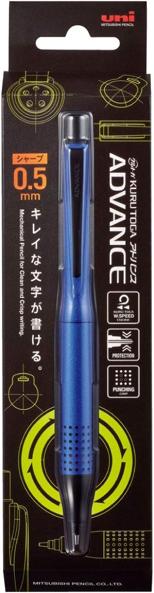 Uni Kurutoga Advance Upgrade Model 0.5mm Mechanical Pencil, Navy Body (M510301P.9)