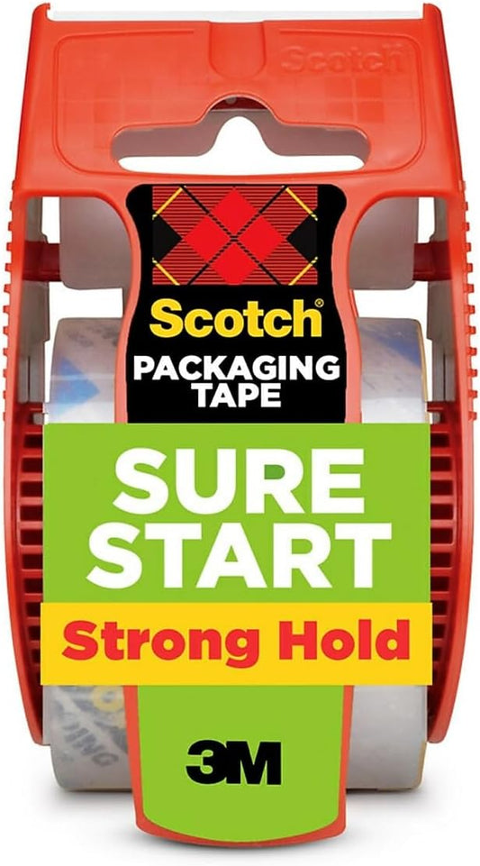 Scotch Brand Sure Start Shipping Packaging Tape with Dispenser, 2 Inches x 800 Inches (145), Clear