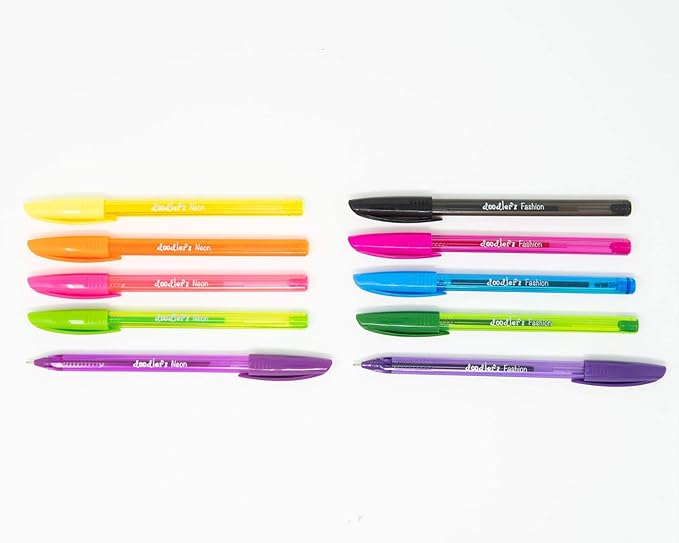 Zebra Pen Doodlerz Gel Stick Pen with Display Cup, Smooth Gel Ink, 1.0mm, Assorted Ink Colors (41950) (Pack of 1, 50 Count Total)