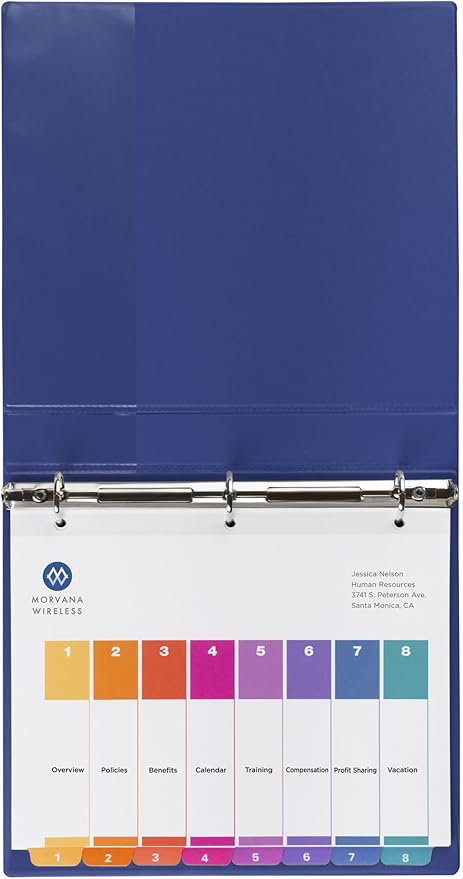 Avery Dividers for 3 Ring Binders, 8 Tabs per Set, Customizable Table of Contents, Multicolor Tabs, Great for Organizing Reports, Projects, and More (3 Sets of 11071)