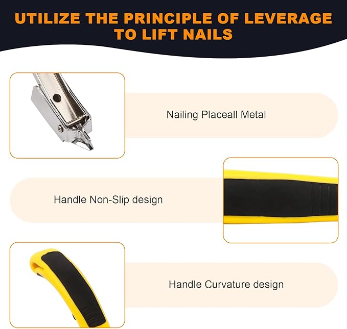 2PCS Staple Remover, Staple Puller Tool, Upholstery and Construction Heavy Duty Staple Remover, Strength Staple Puller Removing All Kinds of Staples(Yellow)