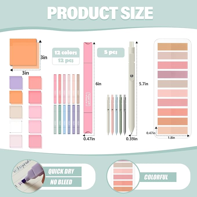 Jutom 38 Pcs Bible Journaling Study Kit for Women, Book Annotation Supplies with Highlighters Pens, Tabs, Sticky Notes, Markers for Christian Office Bible Study Supplies(Pink Series,Square)