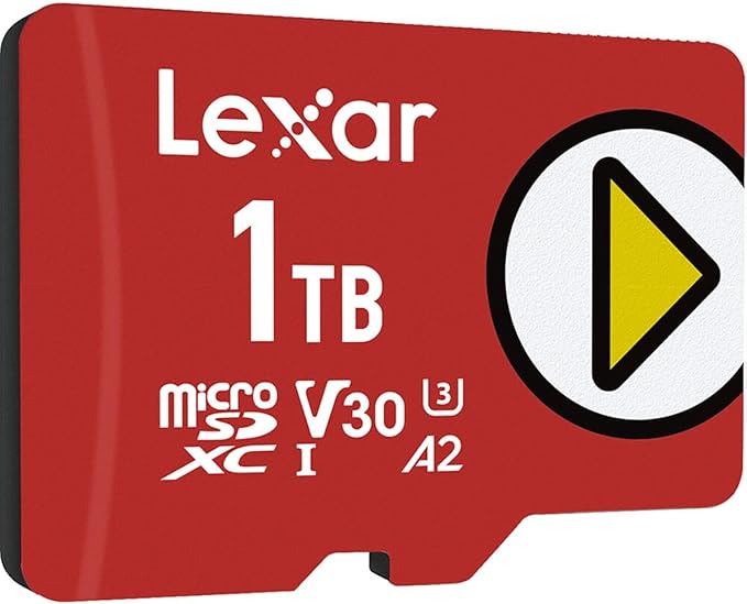 Lexar 1TB Play Micro SD Card, UHS-I, C10, U3, V30, A2, Full HD, 4K, Up to 205/140 MB/s microSDXC Memory Card, Expanded Storage for Nintendo-Switch 1, Gaming, Smartphones, Tablets (LMSPLAY001T-BNSNU)