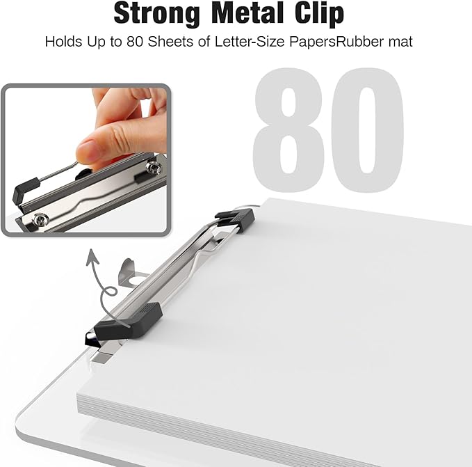 2 Pack Small Clipboards, A5 Plastic Mini Clear Clip Board for Classroom, Students, Kid, Size 6" x 9" with Low Profile Clip, Office & School Supply