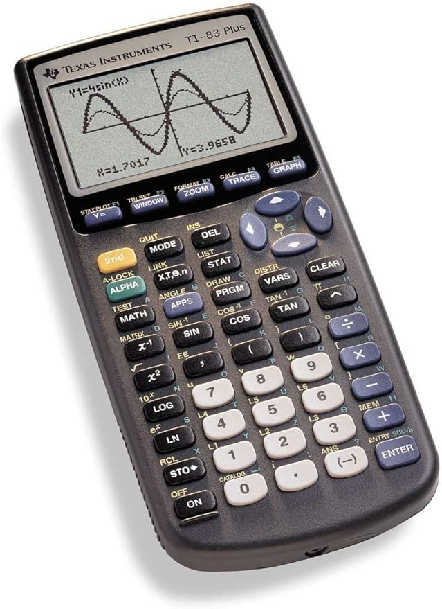 TI 83 Plus Graphing Calculator with Guerrilla Military Grade Screen Protector Set, Certified Reconditioned (New Model)