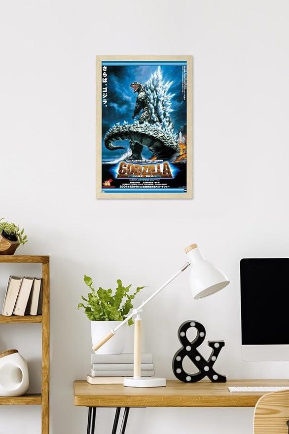 Godzilla: Final Wars - One Sheet Wall Poster, 22.4L" x 14.7W", Blonde Framed Version