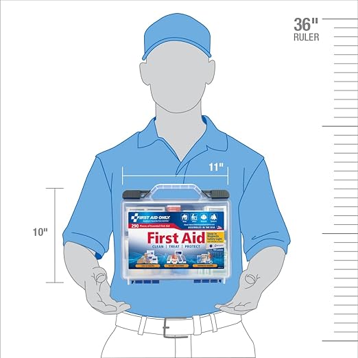 First Aid Only 290 Piece All-Purpose First Aid Kit with Magnetic Safety Light