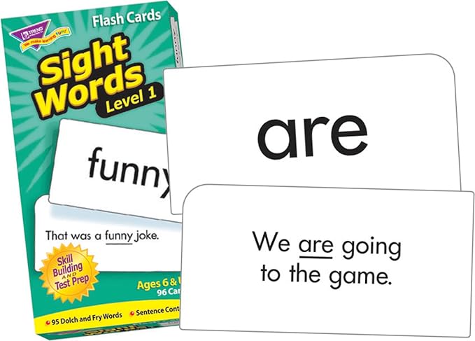 Trend Enterprises: Sight Words Level 1 Sill Drill Flash Cards, Dolch and Fry Words, Sentence Context, Great for Skill Building and Test Prep, 96 Cards Included, for Ages 6 and Up