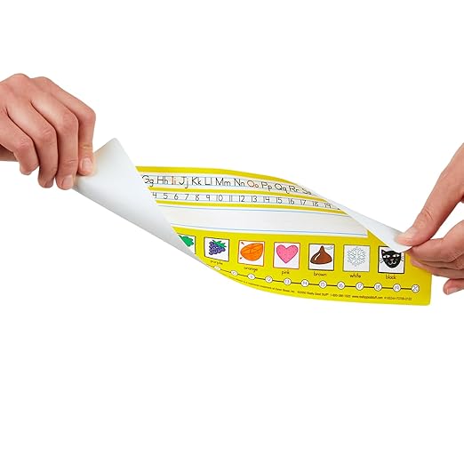 Really Good Stuff 24PK Zaner-Bloser Print Self-Adhesive Vinyl Desktop Reference Nameplate with Letters, Numbers, Colors-Traditional Manuscript Name Tags