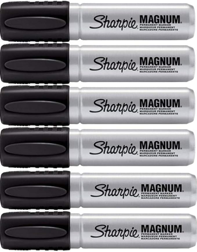 Sharpie Magnum Permanent Marker, Black, 6 PACK