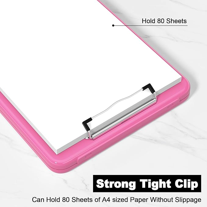 Hongri Clipboard with Storage, 8.5 x 11 Nursing Clip Board Foldable Storage for Nurses, Lawyers, Students, Classroom, Office, School, Size 13.4 x 9.4 X 0.9 in, Red