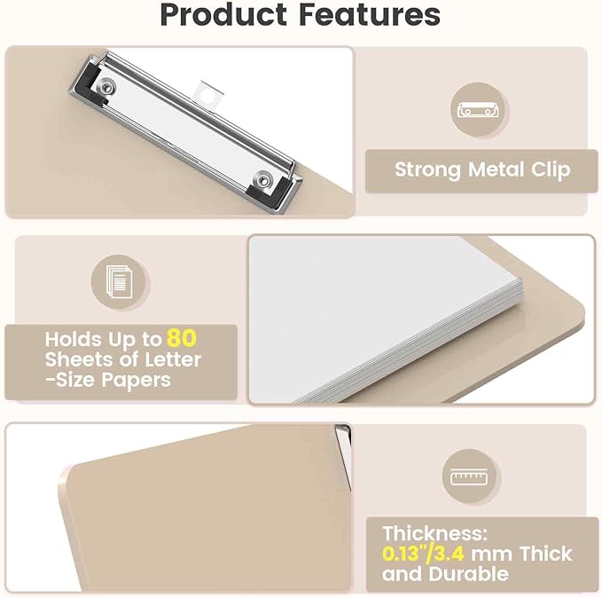 Extra Large 11x17 Clipboards, Plastic Khaki Drawing Boards, Horizontal Clip Board, Landscape Layout. Suitable for Watercolor, Sketching, Painting. Art & Drafting Supply