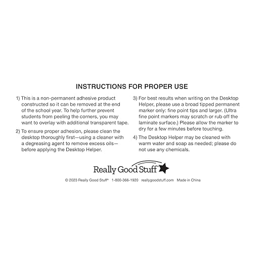 Really Good Stuff Cool and Calm Self-Adhesive Vinyl Desktop Helpers - Set of 24 - Primary