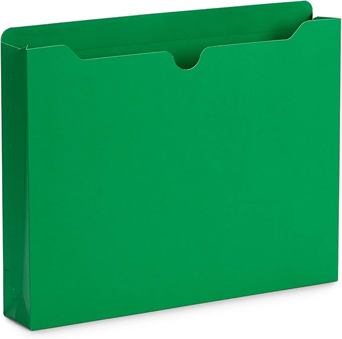Blue Summit Supplies 2 Inch File Jackets, Expandable Folders, Heavy Duty 2 Inch Expansion Pocket File Folders Letter Size, Assorted Colors, Reinforced Straight Cut Tab,50 Pack